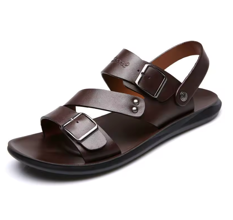 Sandália Masculina Ortopédica de Couro Legítimo [QUEIMA DE ESTOQUE + ENVIO NACIONAL]
