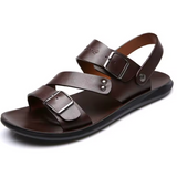 Sandália Masculina Ortopédica de Couro Legítimo [QUEIMA DE ESTOQUE + ENVIO NACIONAL]