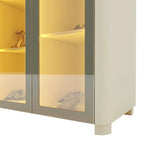 Sapateira 2 Portas Dellirium com Pés e Led 100% Mdf Off White