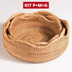 Cesta Organizadora de Vime em Rattan Feita à Mão