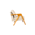 Kit 2 Poltronas Decorativa Luxo Linho Bege Claro madeira maciça