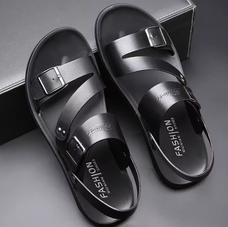 Sandália Masculina Ortopédica de Couro Legítimo [QUEIMA DE ESTOQUE + ENVIO NACIONAL]
