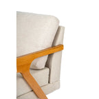 Kit 2 Poltronas Decorativa Luxo Linho Bege Claro madeira maciça