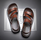 Sandália Masculina Ortopédica de Couro Legítimo [QUEIMA DE ESTOQUE + ENVIO NACIONAL]